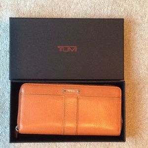Tumi leather zip around wallet
